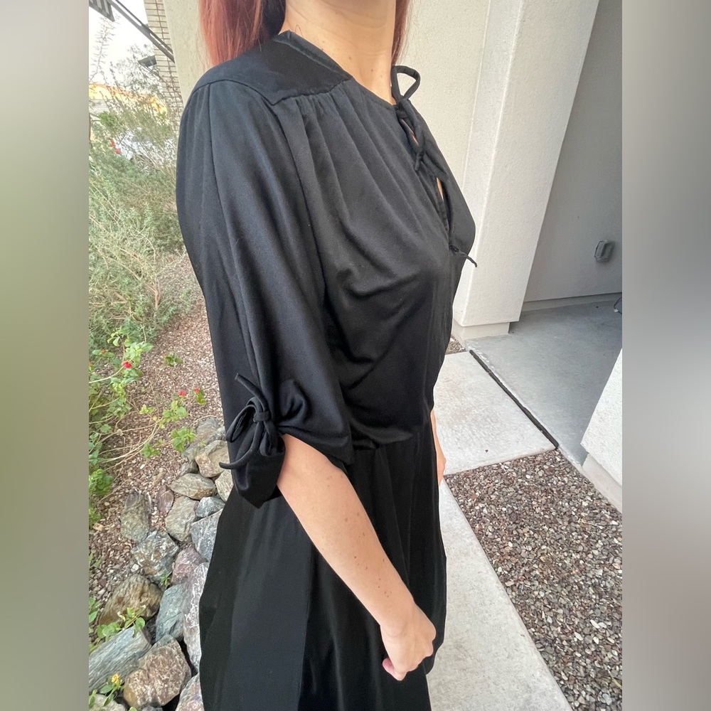 Vintage western retro bohemian black maxi dress - Picture 7 of 15